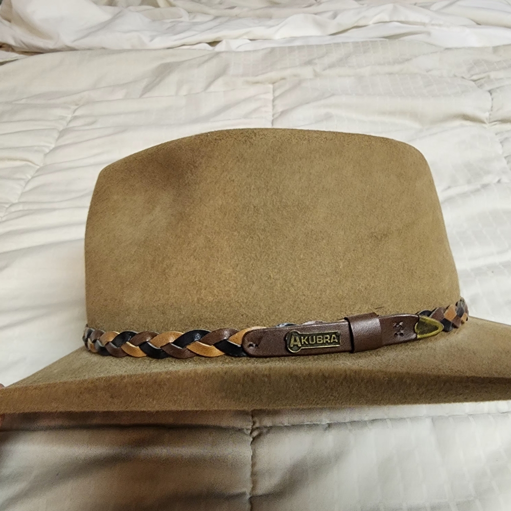Akubra Tan Felt Hat with Braided Band